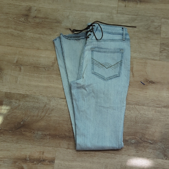 Idyllwind Women's Light Blue Lace-up Jeans - Picture 1 of 10